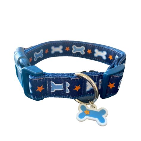 Patterned Dog Collar Adjustable For A Custom Fit D-Ring To Link Up Your Leash Buckle Closure Secures The Collar. Silver Hardware Stars & Bones Patterned. Puppy Time, Dog Collar Boy, Pet Spaces, Cute Dog Collars, Girl Dog Collars, Dog Collar Bow Tie, Muddy Paws, Puppy Play, Puppy Collars