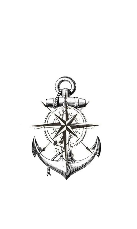 Tree And Clock Tattoo, Anchor And Compass Tattoo, Anchor Tattoo For Men, Fijian Tattoo, Anchor Compass Tattoo, Compass And Map Tattoo, Anchor Drawings, Nautical Star Tattoos, Compass Tattoo Men