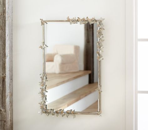 Monique Lhuillier Butterfly Rectangle Kids Mirror | Pottery Barn Kids Diy Mirror Design, Pottery Barn Nursery, Shop Pottery, Kids Mirror, Nursery Mirror, Mirror Pottery, Mirror Decor Ideas, Kids Mirrors, Baby Mirror