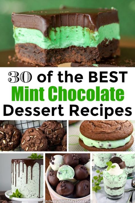 Chocolate Mint Desserts, Mint Chocolate Recipes, Mint Chocolate Desserts, Easy Chocolate Ganache, Chocolate Mint Brownies, Mint Frosting, Desserts With Chocolate Chips, Mint Desserts, Mint Chocolate Chip Cookies