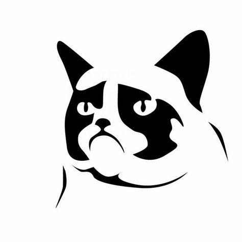 Pin for Later: 49 Free Templates For the Coolest Jack-O'Lantern on the Block Grumpy Cat Grumpy Cat by Jesse F. Cat Pumpkin Stencil, Cat Pumpkin Carving, Printable Pumpkin Stencils, Pumpkin Stencils Free, Halloween Pumpkin Stencils, Carving Templates, Halloween Pumpkin Carving Stencils, Cat Template, Amazing Pumpkin Carving