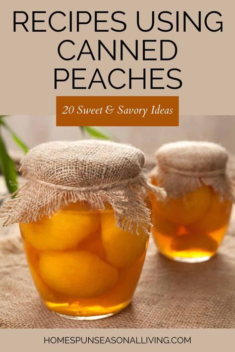 Canned Peach Salad Recipes, Cinnamon Peaches Canned, Peach Jam From Canned Peaches, Spiced Peaches Recipe Using Canned Peaches, What To Do With Peach Juice, Pickled Peaches Recipes, Recipes Using Canned Peaches, Canned Peach Recipes, Peach Recipes Savory