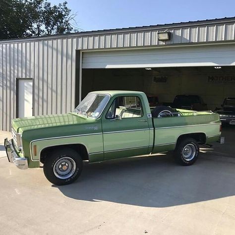 79 Chevy Truck, Open Garage, 87 Chevy Truck, Vw Pickup, C10 Chevy Truck, Project Cars, Truck Paint, Chevy Pickup Trucks, Old Pickup Trucks