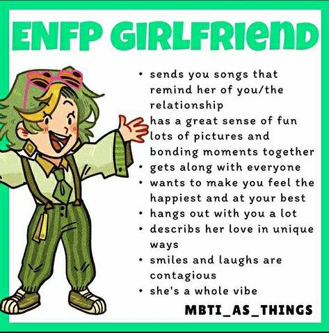 Enfp As A Girlfriend, Enfp X Intj Relationship, Mbti Girlfriend, Enfp X Istp Relationship, Enfp Personality Characters, Enfp Girlfriend, Istp X Enfp, Enfp Girl, Enfp X Entp