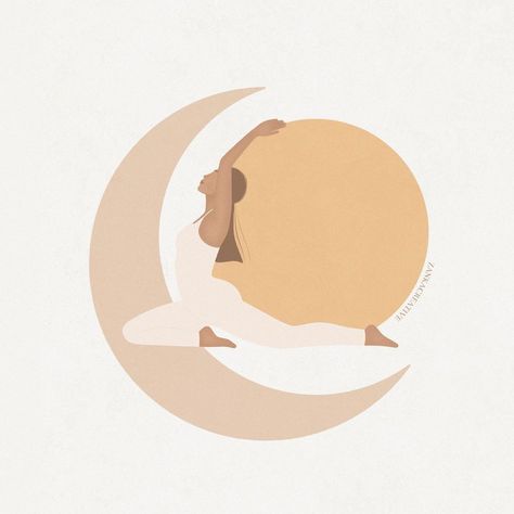 Body Logo Design, Moon Yoga, Yoga Illustration, Instagram Emoji, Bio Art, Yoga Art, Creative Illustration, Soul Art, Cute Little Drawings