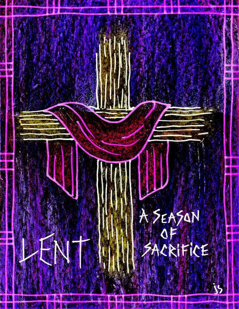 Lent Pictures, Lent Art, Lent Decorations, Christmas Lights Quotes, Lent Decorations For Church, Church Bulletin Covers, Catholic Lent, Church Banners Designs, Lent Prayers