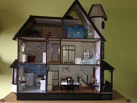 Mckinley Dollhouse, Atomic Ranch House, Alaska Cabin, Wall Storage Shelves, Antique Dollhouse, Dollhouse Projects, Building Furniture, Dolls House Interiors, Step Kids