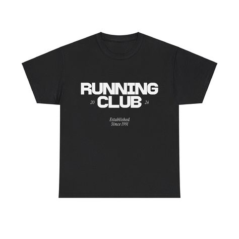 Join the elite with our "Running Club" T-Shirt, designed for those who live for the thrill of the run. Whether you're hitting the pavement for a marathon, training for your next race, or just love the runner's lifestyle, this tee is perfect for you. Crafted from soft, breathable fabric, it offers maximum comfort during your workouts or casual outings. Embrace your passion for running and show off your commitment to fitness with this stylish and motivational shirt. Features Soft, lightweight, and Running Shirt Design Ideas, Marathon T-shirt, Vintage Running Shirt, Run Club Logo, Running Shirt Design, Club Merch, Runner Gifts, Running T Shirt, Lab Design