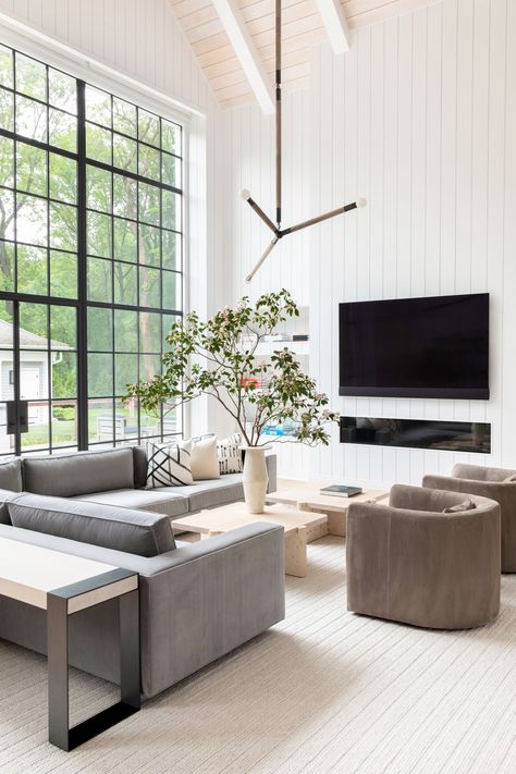 Living Room Shiplap, Shiplap Ideas, Hamptons Houses, Chango & Co, Fireplace Accent Walls, Renovation Living Room, Styling Living Room, Cold Spring Harbor, Great Room Ideas