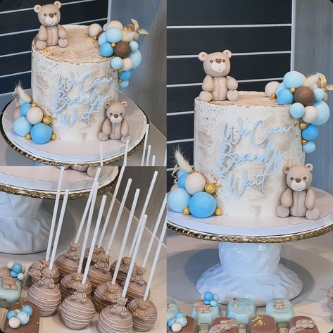 We can 🐻BEARLY🐻 wait!!! Absolutely love this theme! I am so fortunate to be able to create these memories, from baby shower to birthdays! Year after year. Thank you guys so much for the continued trust and loyalty. I love you guys 🥹 Cake drum • @cakebonofficial Food gel • @colour.mill Smoother • @sweet_escape001 Fondant • @wiltoncakes Chocolate • @ghirardelli Everything else! • @heb . . . . . #cake #sanantonio #sanantoniosmallbusiness #sanantoniocakes #sanantonioeats #sanantonioeven... We Can Barely Wait Cake Ideas, Baby Shower Cake Bear Theme, We Can Barely Wait Cake, Bear Themed Baby Shower Cake, We Can Bearly Wait Baby Shower Cake, Can Bearly Wait Baby Shower Ideas, Bearly Wait Baby Shower Cake, Bearly Wait Cake, Bear Cake Ideas