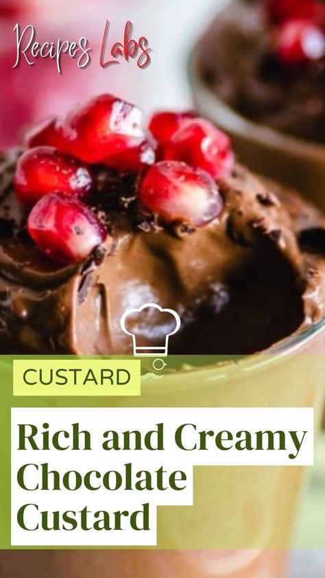 Rich and Creamy Chocolate Custard Chocolate Egg Custard, Cooked Custard Recipe, Custard Cake Filling, Chocolate Custard Recipe, Filling For Cakes, Pancakes Chocolate, Short Recipes, Custard Recipe, Homemade Custard