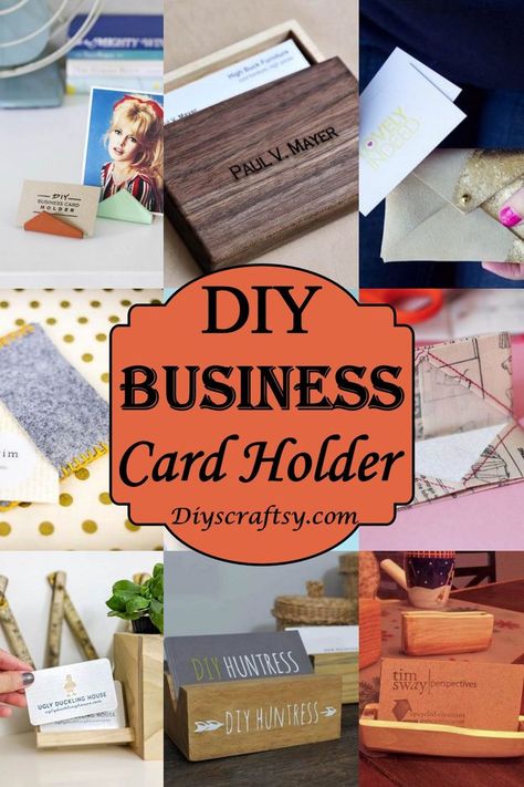 DIY Business Card Holder Ideas To Inspire You Business Card Holder Ideas, Diy Business Card Holder, Card Holder Ideas, Card Holder Diy, Wood Business Card Holder, Business Card Wallet, Business Card Stand, Wood Business Cards, Diy Business Cards