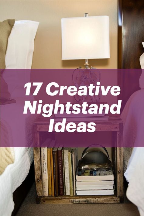 Looking for some creative nightstand ideas to spruce up your bedroom decor? Check out these 17 unique and stylish options for a functional and chic bedside setup! ✨🌙 Industrial Nightstand Diy, Unique Night Stands, Vintage Nightstand Ideas, Night Table Ideas Bedroom, Small Bedroom Nightstand Ideas, Diy Bedside Table Ideas, Modern Bedroom Nightstands, Nightstand Ideas Diy, Creative Nightstand Ideas