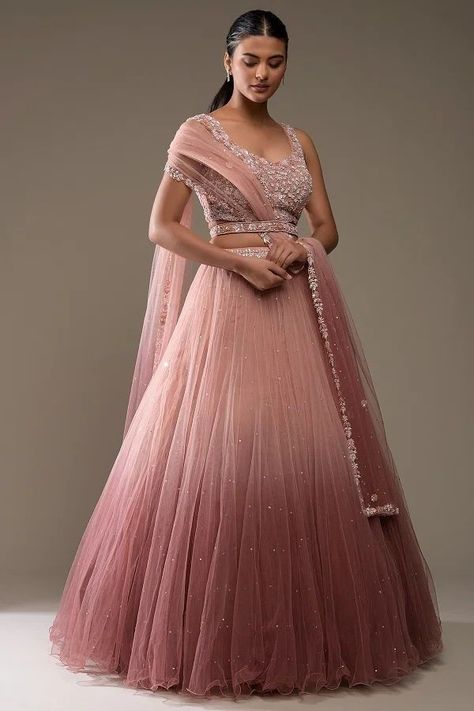 Indian Bridesmaid Dresses, Rose Taupe, Unique Bridesmaid Dresses, Dusty Peach, Simple Lehenga, Half Saree Lehenga, Wedding Lehenga Designs, Lehenga Designs Simple, Lehenga Online