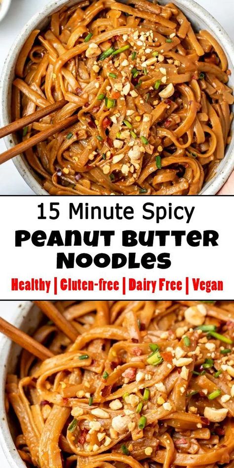 Spicy Peanut Butter Noodles (15 Minute) - Educacionparaelexito Spicy Peanut Butter Noodles, Peanut Butter Noodles Recipe, Peanut Butter Noodles, Spicy Peanut Butter, Butter Noodles, Asian Noodle Recipes, Noodle Recipes Easy, Noodle Recipe, Peanut Noodles