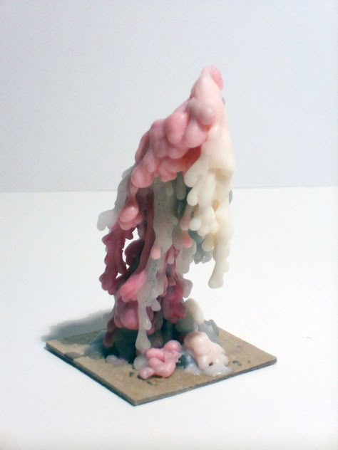 Dripping Wax Mini-Tower by einohpmys Melted Wax Sculpture, Candle Wax Sculpture, Wax Sculpture Art, Drip Sculpture, Melted Wax Art, Bee Poem, Candle Wax Art, Wax Dripping, Candle Wax Dripping