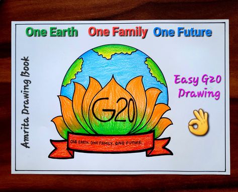 Video Tutorial uploaded on Amrita Drawing Book Channel. Subscribe for more creative Drawings and School Projects #g20 #g20drawing #g20india #onefamily #oneearth #onefuture #poster #chart #drawing #easydrawing #howtodraw #simple #Youtube #amritadrawingbook G20 Logo Drawing, G20 Decoration Ideas, G 20 Poster Drawing Easy, G 20 Drawing, G20 Poster Drawing Easy, G20 Poster Drawing Ideas, Chart Drawing Ideas, Green India Drawing Competition, G 20 Poster