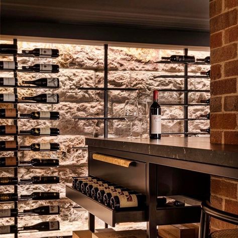 Lusso Interiors Sydney on Instagram: “✨Dreamy cellar ✨ #lussointeriorssydney #house #homedesign #winecellar #luxury #details ✨@snbstone” Wine Bar Ideas, Luxury Wine Cellar, Unique Wine Cellar, Wine Shop Interior, Sandstone Tile, Underground Cellar, Cellar Ideas, Wine Cellar Basement, Heritage Building