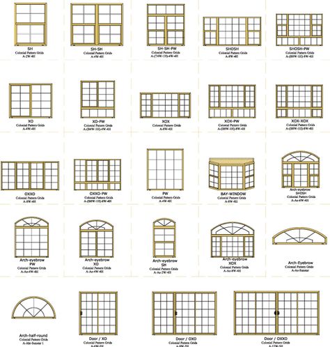 Grid Options | Vinyl Window Factory Picture Windows Living Room, Indian Window Design, Colonial Windows, Types Of Windows, Grill Designs, Home Window Grill Design, Window Grids, House Window Design, Unique Window