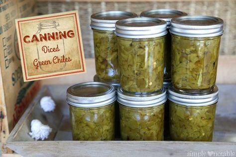 Canning Diced Green Chiles | Simply Notable | Bloglovin’ Chili Canning Recipe, Hatch Chilis, Canning Chili, Hatch Chili Recipes, Hatch Peppers, Canning Peppers, Green Chili Recipes, Hatch Chili, Pressure Canning Recipes