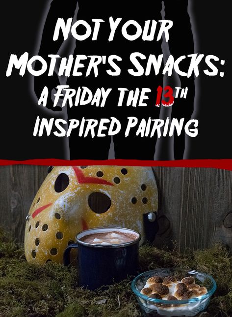 These Friday the 13th inspired snacks aren't your mother's recipe! 2geekswhoeat.com #HorrorMovie #Recipe #ad Friday 13th Food Ideas, Friday The 13th Treats, Friday The 13th Drinks, Horror Movie Recipes, Friday The 13th Dessert, Friday The 13th Food Ideas, Friday 13th Party, Camp Crystal Lake Party, Movie Inspired Recipes