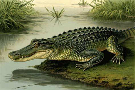 6 Wild Crocodile Images (Alligators too)! - The Graphics Fairy Alligator Image, Crocodile Images, Crocodile Illustration, Alligators Art, Nile Crocodile, Sharp Teeth, Vintage School, Crocodiles, Animal Books