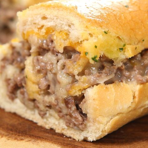 Serve this Stuffed French Bread to your friends and they will love you forever and always. ... Stuffed French Bread, Tartiflette Recipe, Cooking Panda, French Bread Recipe, Forever And Always, Hamburger Recipes, Cheese Stuffed, Delicious Sandwiches, French Bread