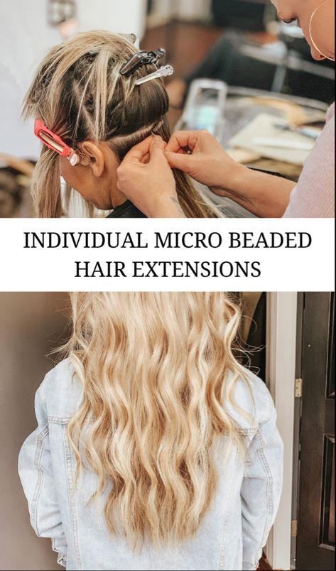 Micro beaded hair extensions Micro Bead Hair Extensions Placement, Micro Bead Hair Extensions Diy, Microbead Extensions, Bead Hair Extensions, Nano Hair Extensions, Micro Bead Hair Extensions, Microlink Hair Extensions, Micro Loop Hair Extensions, Diy Hair Extensions