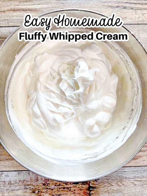 Homemade Whipped Frosting, Homemade Whipped Cream Easy, Easy Whipped Cream Recipe, Easy Homemade Whipped Cream, Frozen Banana Dessert, Whipped Icing Recipes, Homemade Cool Whip, Best Frosting Recipe, Perfect Whipped Cream