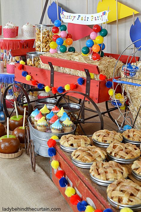 Country Fair Birthday Party County Fair Party Ideas, State Fair Party Decorations, State Fair Birthday Party, State Fair Theme Party, Country Fair Party Theme, County Fair Decorations, State Fair Party, State Fair Theme, County Fair Birthday Party