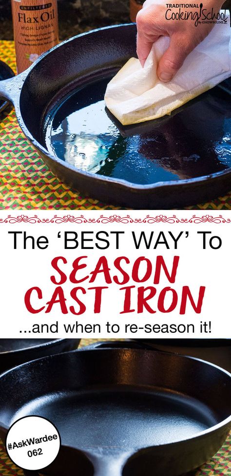 Reseason Cast Iron, Cast Iron Seasoning, Cleaning Cast Iron Pans, Season Cast Iron, Cleaning Cast Iron Skillet, Season Cast Iron Skillet, Seasoned Cast Iron Pan, Cast Iron Skillet Cooking, Cast Iron Care