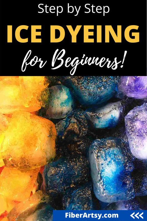 How To Ice Dye Fabric, Ice Dyed Fabric, Ice Dyeing Tutorial, Powder Tie Dye, Diy Ice Dye Tutorials, Tie Dye With Ice Cubes, Reverse Tie Dye With Bleach And Ice, Ice Tie Dye Diy, Ice Tye Dye Tutorials