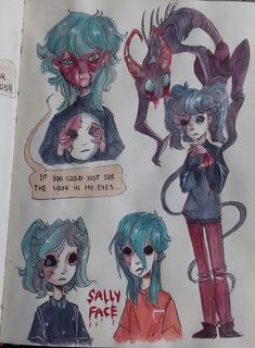 Sally Face Drawing, Simple Draw, Sal Fisher, Face Ideas, Sally Face Game, Arte Indie, Drawing Sketchbook, Sally Face, Arte Sketchbook