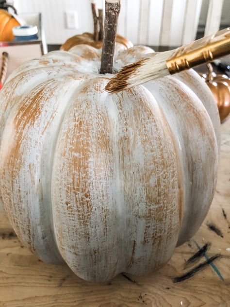 How to make copper pumpkins in a few easy steps! | Wilshire Collections Pumkin Decoration, Copper Pumpkins, Decor Pumpkins, Fall Pumpkin Crafts, Paint Easy, Painted Pumpkin, Fall Thanksgiving Decor, Fall Deco, Pumpkin Fall Decor