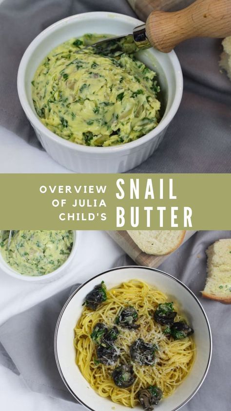 julia child snail butter recipe from Mastering the Art of French Cooking Snail Recipes, Escargot Recipes, Escargot Recipe, French Dinner Parties, Snails Recipe, Snail Farming, The Art Of French Cooking, French Dinner, Julia Child Recipes