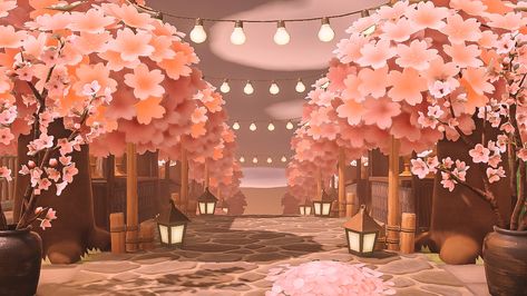 Acnh Sakura, Acnh Zen Garden, Red Hair Tumblr, Blossom Season, Animal Crossing Wild World, Qr Codes Animal Crossing, Cherry Blossom Season, Animal Crossing Pocket Camp, New Animal Crossing