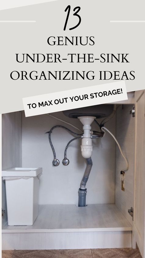 Ready to get spring cleaning?! Get started with these easy and inexpensive under-the-sink organizing ideas for your kitchen and bathroom today! From DIY to cheap dollar tree storage, these ideas should help you keep everything you need in one place! Bathroom Cabinet Organization Dollar Tree, How To Store Bath Towels Under Sink, Under Sink Shelf Diy, Bathroom Supplies Organization, Small Shelf For Bathroom, Storing Towels Under Bathroom Sink, Diy Under Cabinet Storage, Under Kitchen Sink Organization Diy Dollar Tree, Diy Undersink Storage