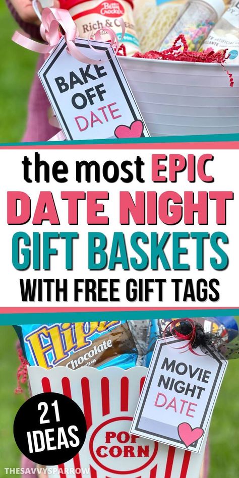 Date Night In A Basket, Movie Date Night Gift Basket Ideas, Couples Movie Night Gift Basket, Diy Gift Baskets For Couples, Movie Gift Basket Ideas Diy, Movie Date Night Gift Basket, Diy Date Box Ideas, Date Night Christmas Basket, Date Night Package Gift Ideas