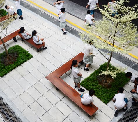 Elementary School Landscape Garden - atelier small Elementary School Landscape Design, School Landscape Design, College Images, School Lovers, School Landscape, Online Landscape Design, Macquarie University, Central Courtyard, Lecture Theatre