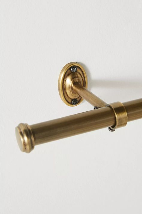 Smithery Curtain Rod | Anthropologie French Curtain Rod, Bronze Curtain Rods, Brass Curtain Rod, Gold Curtain Rods, Brass Curtain Rods, Cafe Curtain Rods, French Curtains, Simple Curtains, Drapery Rods