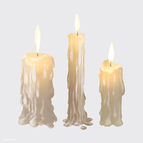 Illustration of candles icon vector for Halloween | free image by rawpixel.com Melting Candle Drawing, Candle Melting, Candle Illustration, Realistic Candles, Candle Drawing, Candle Halloween, Candle Images, Candle Burning, Halloween Candle