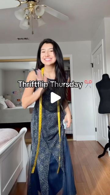 Tracy Garcia on Instagram: "Thriftflip this vintage dress with me✂️ Dancing: @klaveunderground #vintagedress #thriftflipthursday #thrifted #thrifteddress #upcycledvintage #sewing #sewingskills #upcycled #fashion #glitterdress #halterdress #salsadancing" Thrift Dress Transformation, Dress Upcycle Refashion, Upcycle Dress Refashioning, Upcycled Prom Dress, Thrift Upcycle Clothes, Refashion Clothes Upcycling, Upcycle Dress, Thrift Flip Clothes, Dress Makeover