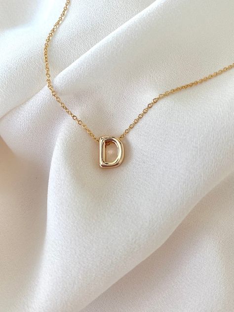 **Each piece in my shop, I personally create and photograph. (All photos are property of The Cord Gallery LLC) Thank you for supporting my small business. Tiny Gold Initial Necklace -  Gold Filled Now all Gold Filled - Waterproof! Add a personal touch to your accessories collection with this Dainty Gold Initial Necklace!  Features a 18k Gold Filled Mini Initial Letter. Each letter is 3D for added interest and texture and hangs seamlessly on your choice of Gold Filled Link or Gold Filled Box chai How To Photograph Necklaces, Wishlist Summer, Letter Necklace Initials, Letter Charm Necklace, Gold Initial Necklace, Dainty Initial Necklace, Letter Pendant Necklace, Initial Necklace Gold, Letter Charm