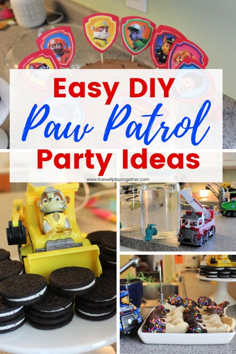 Easy DIY Paw Patrol Party Ideas! Throw a simple and memorable Paw Patrol party your kids are sure to love with these easy Paw Patrol party food ideas! Diy Paw Patrol Party, Paw Patrol Party Food, Diy Paw Patrol, Paw Patrol Party Ideas, Paw Patrol Birthday Decorations, Paw Patrol Party Decorations, Paw Patrol Birthday Theme, Paw Party, Paw Patrol Birthday Cake