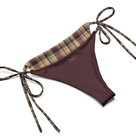 Our Earthy Plaid String Bikini is a classy and thoughtful piece. It’s made from soft recycled polyester with double-layering and UPF 50+. Style the straps how you like, and get ready to swim! Designed by BOHIQ Bikini top with removable padding Pattern: Earthy Tones Plaid UPF50+ protection Sizes 2XS to 6XL Runs Big Fabric Layers: Double Fabric: 81% recycled polyester, 19% Lycra spandex OEKO-TEX 100 standard certified Global Recycled Standard (GRS) certified Multiple ways to tie and style the bikini set Care instructions: Thoroughly rinse it off after each use and get rid of any chlorine/salt residue. 2000s Swimsuit, Vintage Bikinis, Plaid Bikinis, Crochet Swim, Tankini Swimsuits For Women, Best Swimsuits, 50 Style, Red Gingham, Cute Swimsuits