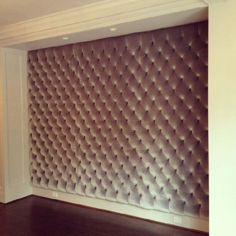 Upholstering your walls or adding fabric wall panels is an attractive way to sound proof any apartment. Soundproofing Walls, Wall Headboard, Fabric Wall Panels, Tufted Wall, Upholstered Walls, Diy Wand, Panels Wall, Fabric Wall Hanging, Room Black