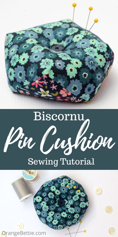 Biscornu Fabric Pin Cushion Sewing Tutorial on Bombshell Bling Pin Cushion For Sewing Machine, Round Pincushion Pattern, Cute Pin Cushions Diy, Sewing Pin Cushion Diy, Pin Coushin Pattern, How To Make Pin Cushions, How To Make A Pin Cushion, Pin Cushions To Make, Sew Pin Cushion