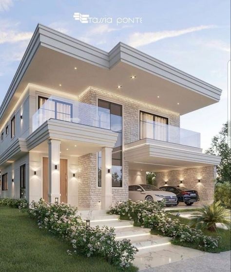 Modern Bungalow House Design, Two Story House, Dream Life House, Modern Bungalow House, Building House Plans Designs, Modern House Facades, House Arch Design, Modern Exterior House Designs, Beautiful House Plans