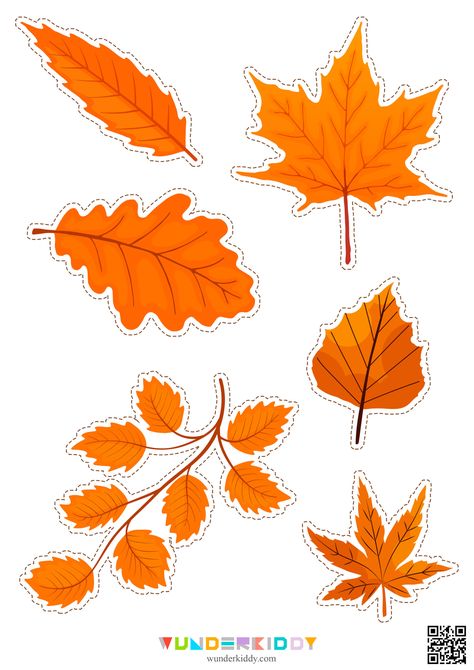 Autumn is the season when you can see the leaves of trees in different colors. Print out the PDF task on an autumn theme and start learning. In this game, children need to group fallen leaves according to color. Cut the printed sheets into elements: colored leaves and baskets. Shuffle the leaves and have your child arrange the leaves by color in the appropriate baskets. The task will be helpful for the development of logical thinking and fine motor skills. Different Leaves, Leaves Autumn, Leaves Print, Leaves Printable, Fallen Leaves, Leaf Printable, Autumn Printables, Autumn Prints, Autumn Tree