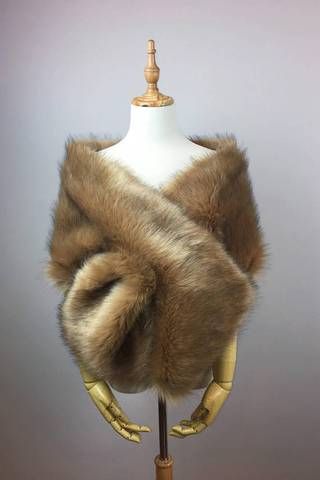 Brown faux fur bridal wrap stole cape (Lilian LBrw03) Brown Fur Shawl, Fur Bridal Wrap, Faux Fur Bridal Wrap, Fur Shrug, Faux Fur Shawl, Wedding Fur, Faux Fur Stole, Fur Wrap, Bridal Wrap